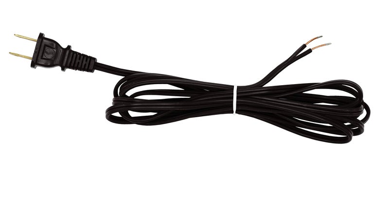 Creative Hobbies Black Lamp Cord - 12 Foot Long, SPT-1, 18 Gauge, UL Listed Power Cord for Floor Lamp Repair or Replacement - Image 1